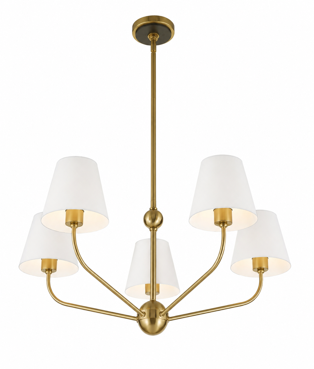 Jori Collection - 5 Lights Chandelier - White