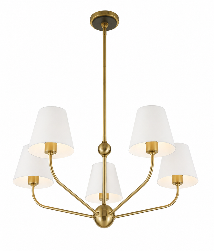 Jori Collection - 5 Lights Chandelier - White