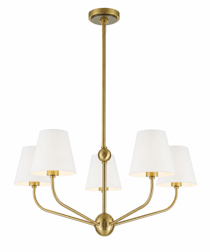 Jori Collection - 5 Lights Chandelier - White