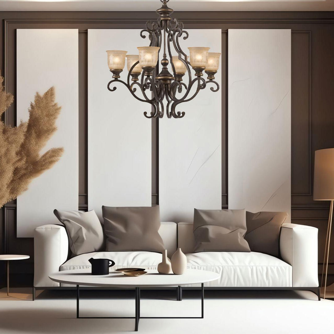 Andover Collection - Bronze Umber 6 Lights Chandelier