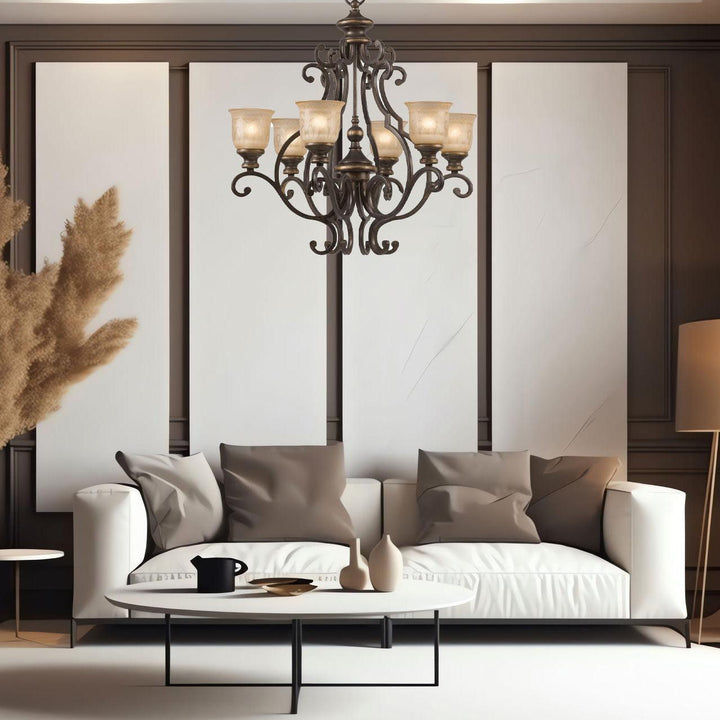Andover Collection - Bronze Umber 6 Lights Chandelier