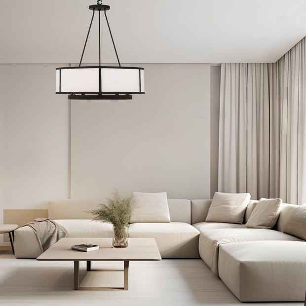Byron Collection - Chandelier - W:60cm - Matte Black Frame