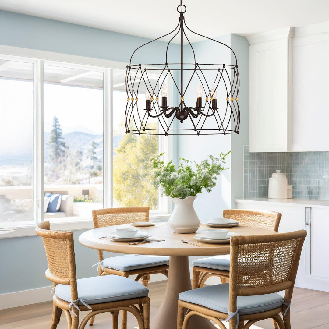 Clinton Collection - English Bronze & Gold - 6 Lights Pendant