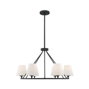 Huntington Collection - 6 Light - Ring Chandelier - Matte Black Frame