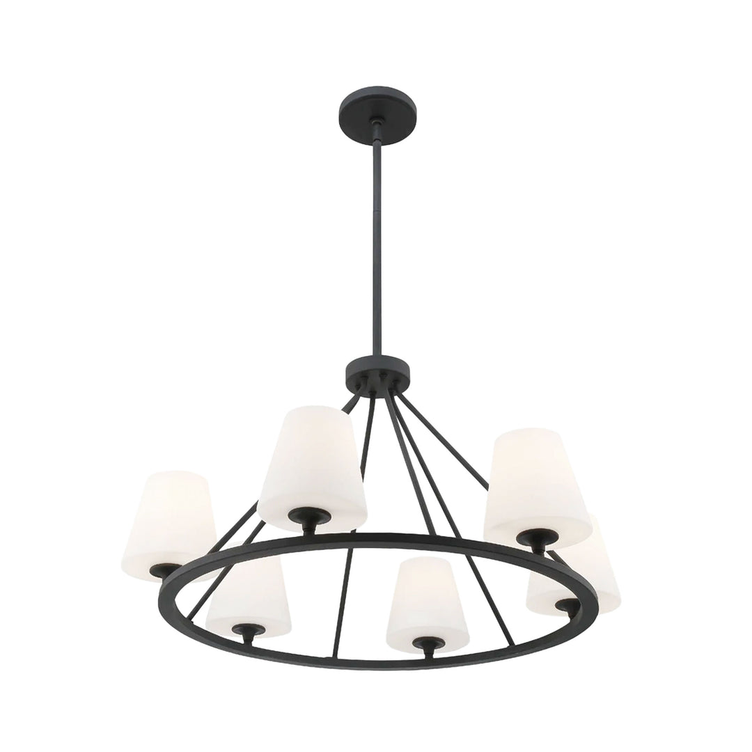 Huntington Collection - 6 Light - Ring Chandelier - Matte Black Frame