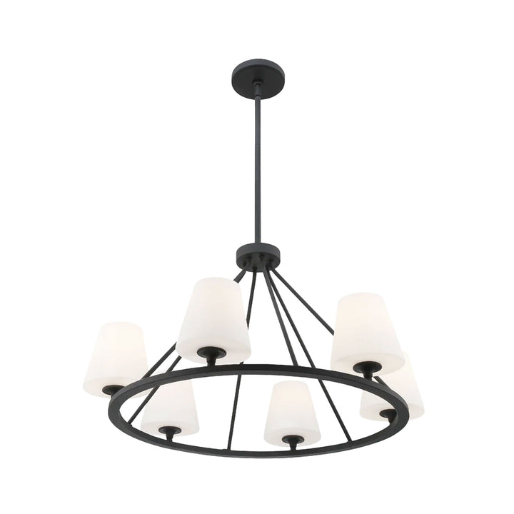 Huntington Collection - 6 Light - Ring Chandelier - Matte Black Frame