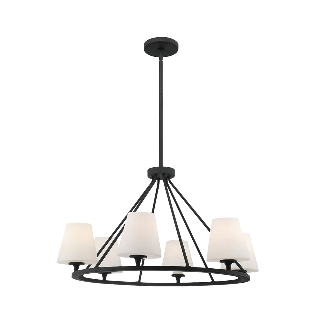 Huntington Collection - 6 Light - Ring Chandelier - Matte Black Frame