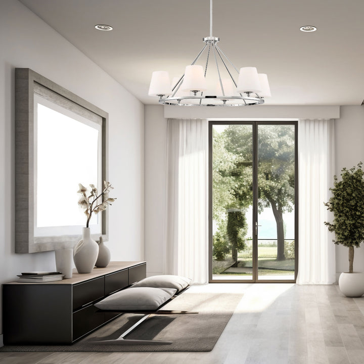 Huntington Collection - 6 Light - Ring Chandelier - Polished Nickel Frame