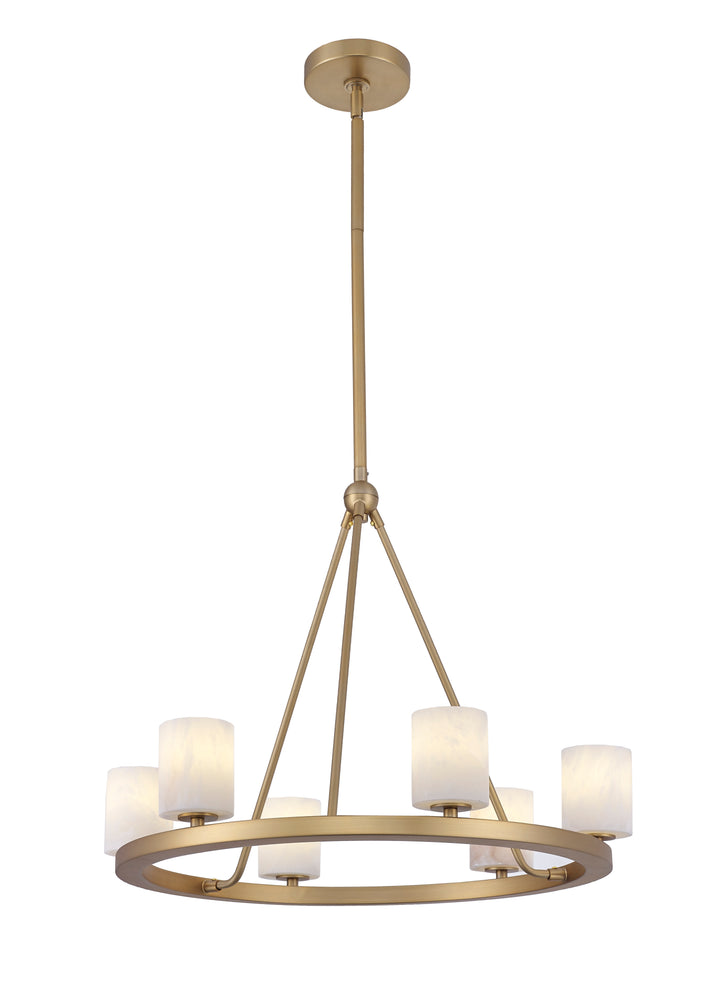 Hulton Collection - 6 Light Chandelier - Satin Brass