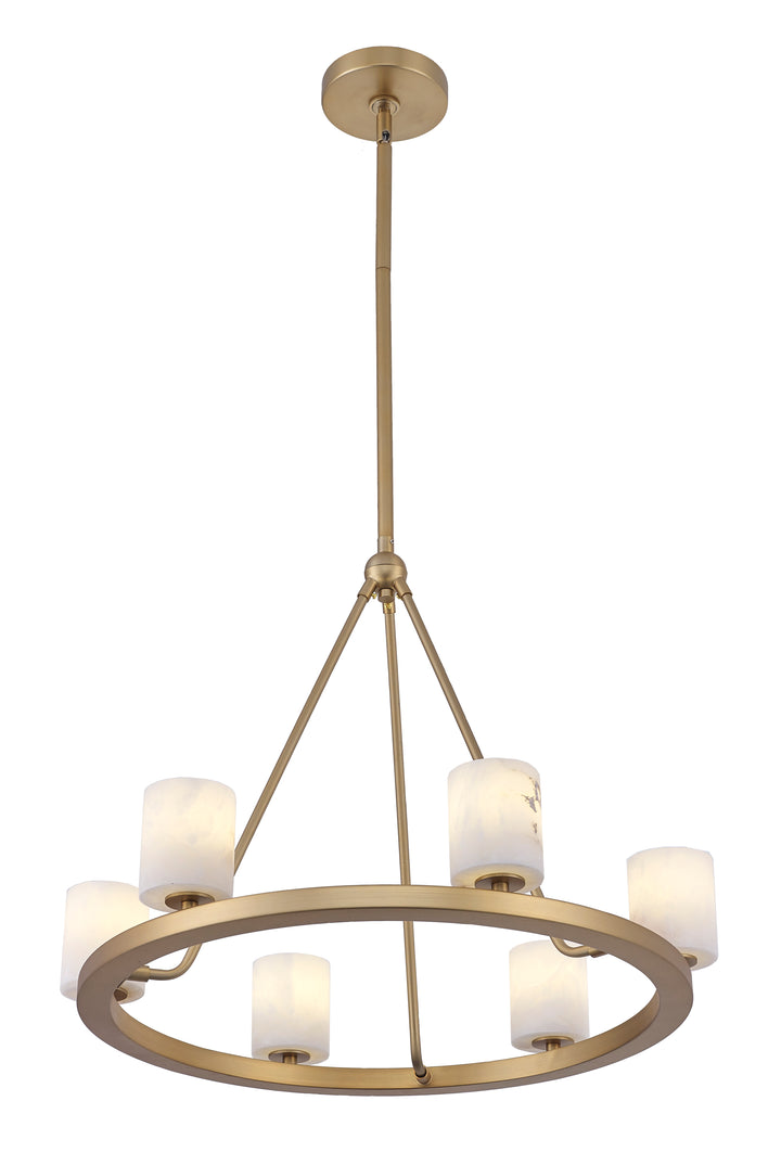 Hulton Collection - 6 Light Chandelier - Satin Brass