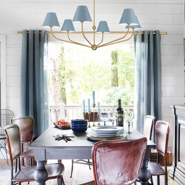 Jori Collection - 6 Lights Chandelier - Blue