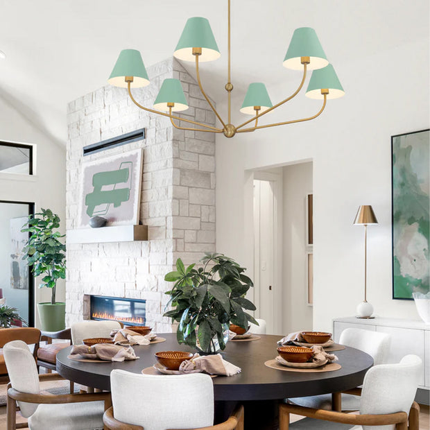 Jori Collection - 6 Lights Chandelier - Green