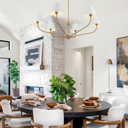 Jori Collection - 6 Lights Chandelier - White