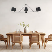 Keenan Collection - 6 Light - Chandelier - Matte Black Frame - L:117cm