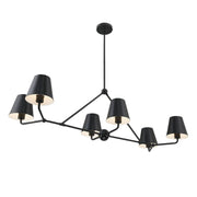 Keenan Collection - 6 Light - Chandelier - Matte Black Frame - L:117cm