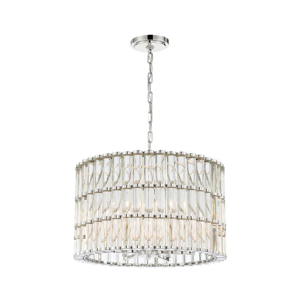 Luna Collection - 6 Lights Chandelier - Polished Nickel