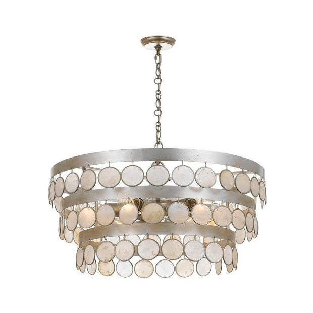 Meridian Collection - 3 Tier Antique Silver Chandelier
