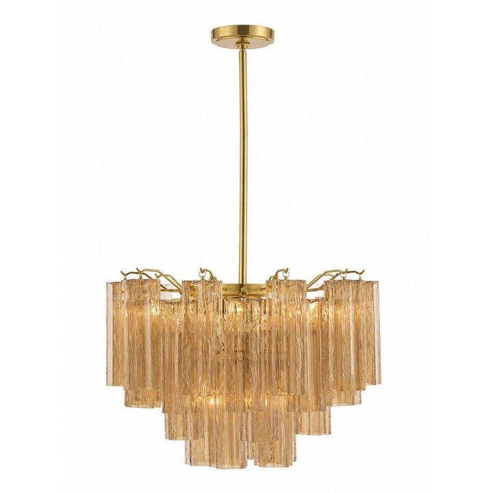 Odelle Collection - Ring Chandelier - Amber & Satin Brass - W:50cm