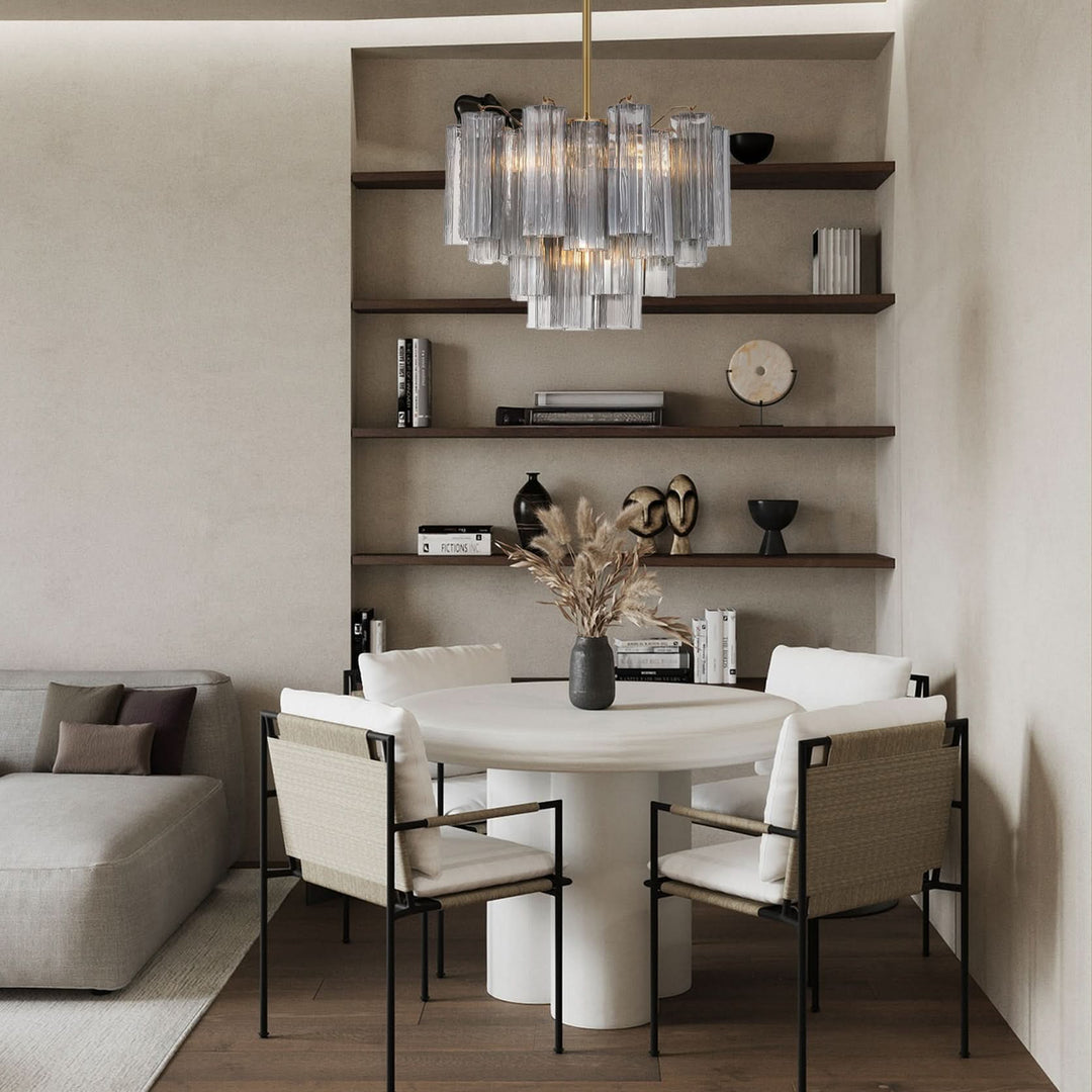 Odelle Collection - Ring Chandelier - Smoke & Chrome - W:50cm