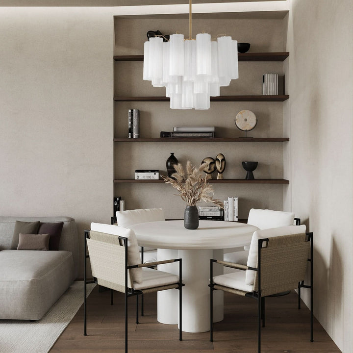 Odelle Collection - Ring Chandelier - White & Chrome - W:50cm