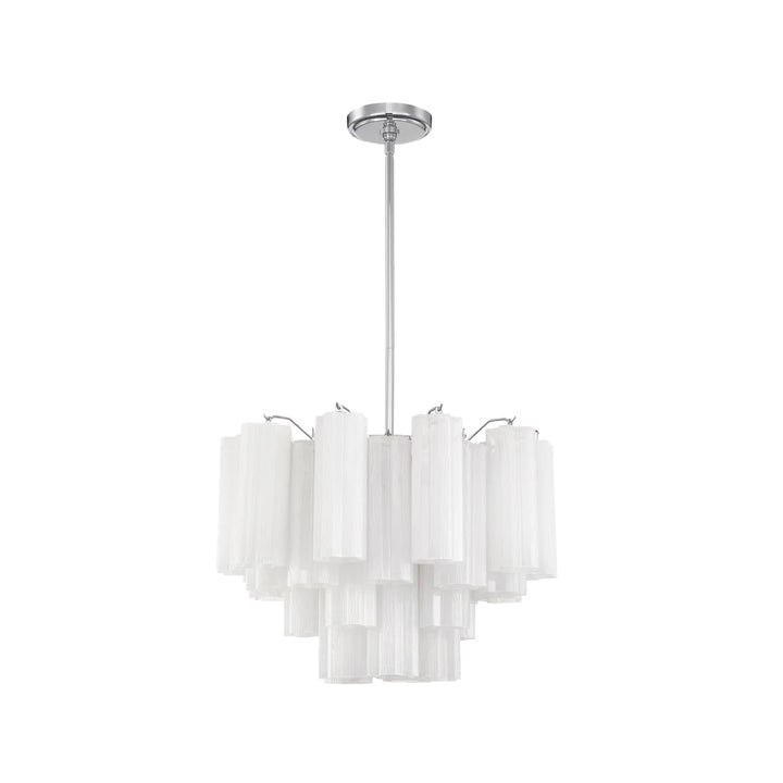 Odelle Collection - Ring Chandelier - White & Chrome - W:50cm