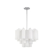 Odelle Collection - Ring Chandelier - White & Chrome - W:50cm