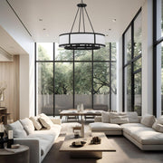Byron Collection - Chandelier - W:80cm - Matte Black Frame