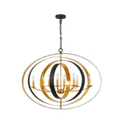 Carson Collection - 8 Lights Orb Chandelier - English Bronze & Gold