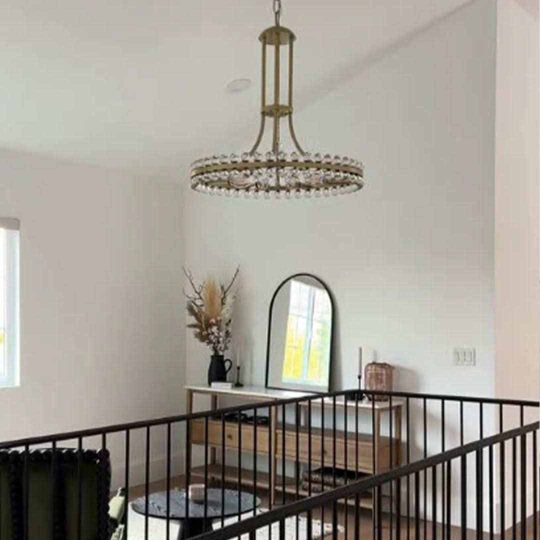 Farris Collection - Aged Brass Chandelier - 8 Lights