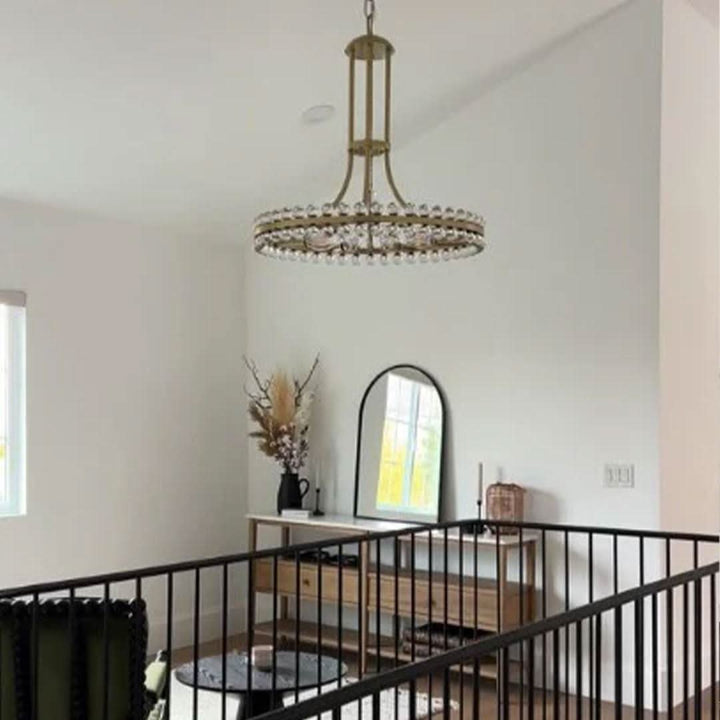 Farris Collection - Aged Brass Chandelier - 8 Lights