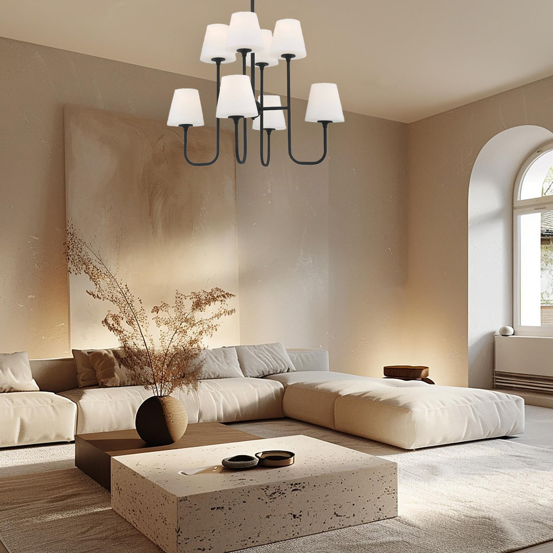 Huntington Collection - 8 Light - Chandelier - Matte Black Frame