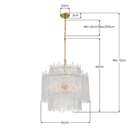 Lofton 8 Lights Chandelier - Satin Brass