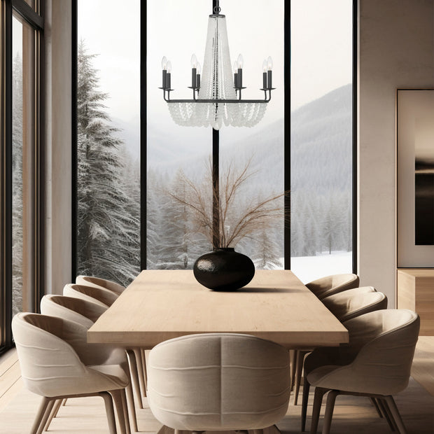 Seneca Collection - 8 Light Black Chandelier