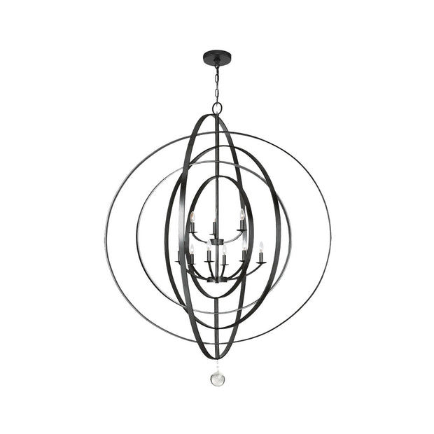 Carson Collection - 9 Lights Orb Chandelier - Matte Black