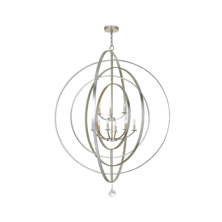 Carson Collection - 9 Lights Orb Chandelier - Silver