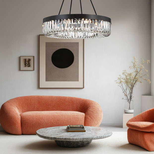 Clover Collection - 10 Lights Ring Chandelier - Charcoal Bronze