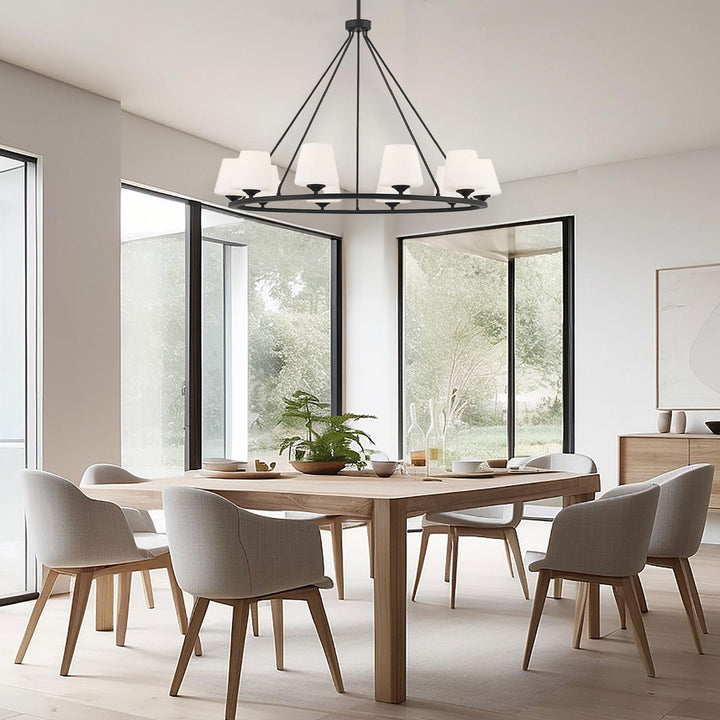 Huntington Collection - 10 Light - Ring Chandelier - Matte Black Frame