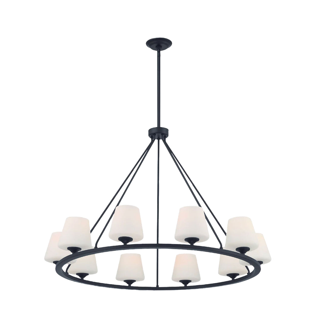 Huntington Collection - 10 Light - Ring Chandelier - Matte Black Frame