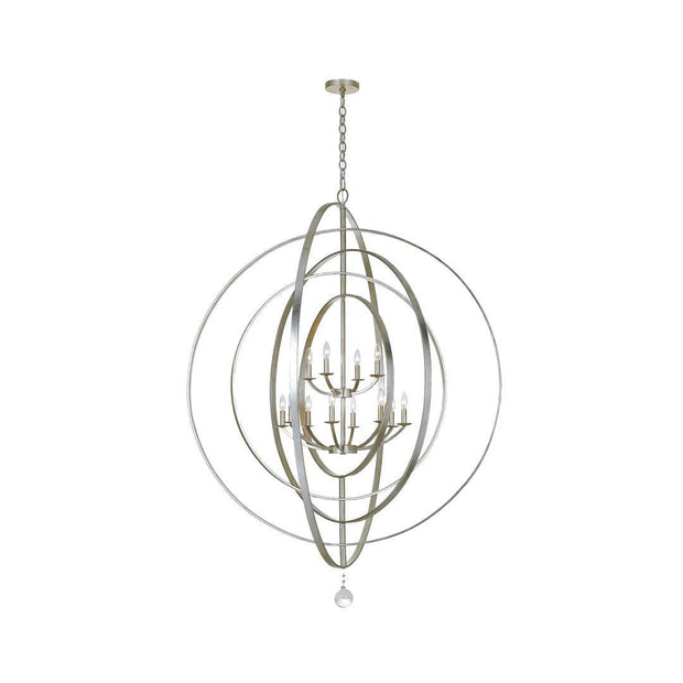 Carson Collection - 12 Lights Orb Chandelier - Silver