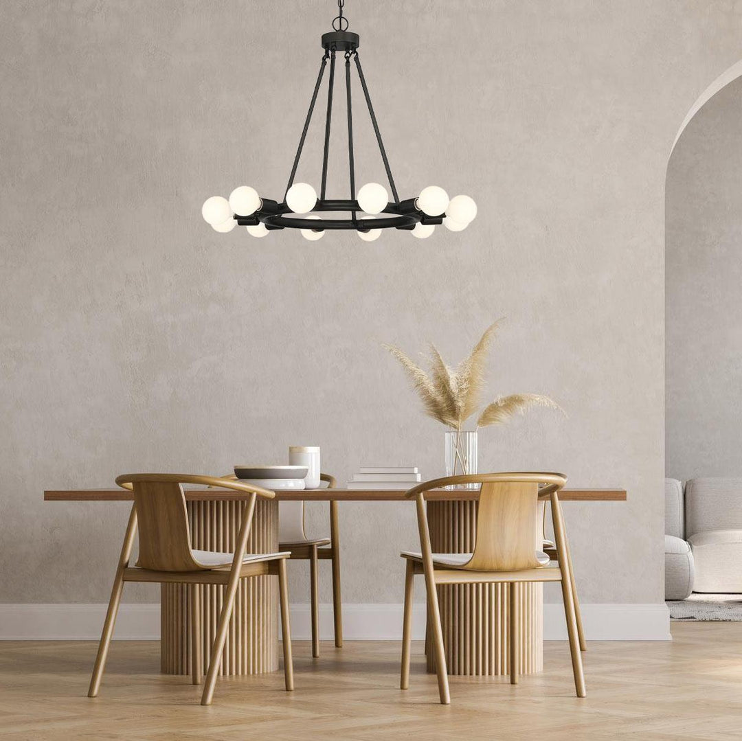 Filmore Collection - 12 Lights Chandelier - Matte Black