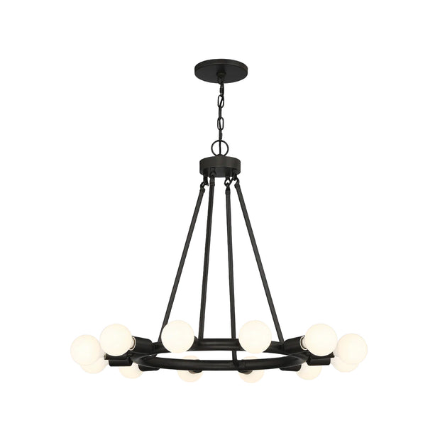 Filmore Collection - 12 Lights Chandelier - Matte Black