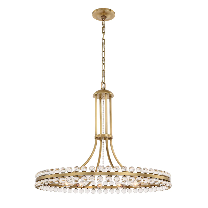 Farris Collection - Aged Brass Chandelier - 12 Lights