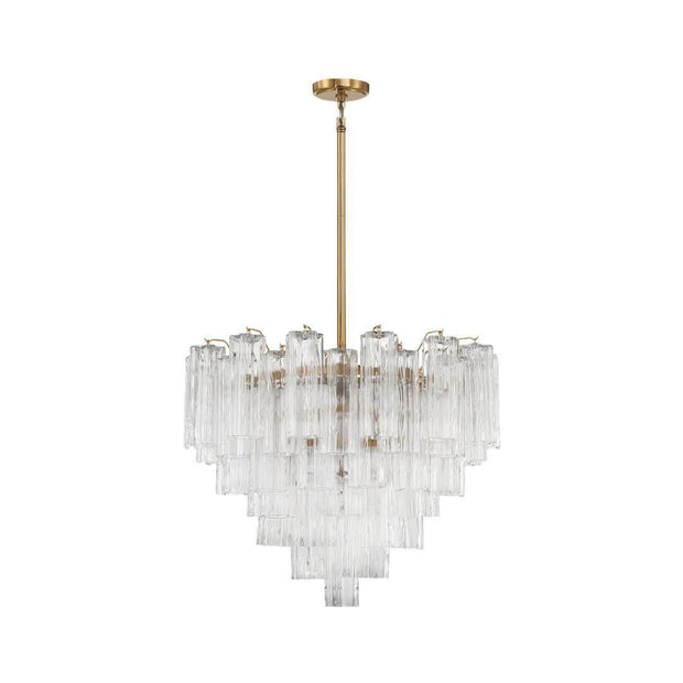 Odelle Collection - Ring Chandelier - Clear & Satin Brass - W:68cm