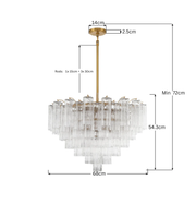Odelle Collection - Ring Chandelier - Clear & Satin Brass - W:68cm