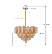 Odelle Collection - Ring Chandelier - W:68cm - Amber