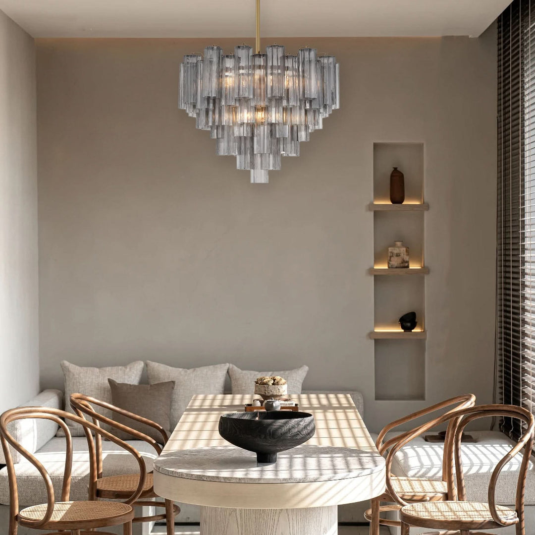 Odelle Collection - Ring Chandelier - Smoke & Satin Brass - W:68cm