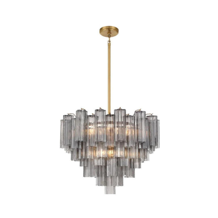 Odelle Collection - Ring Chandelier - Smoke & Satin Brass - W:68cm