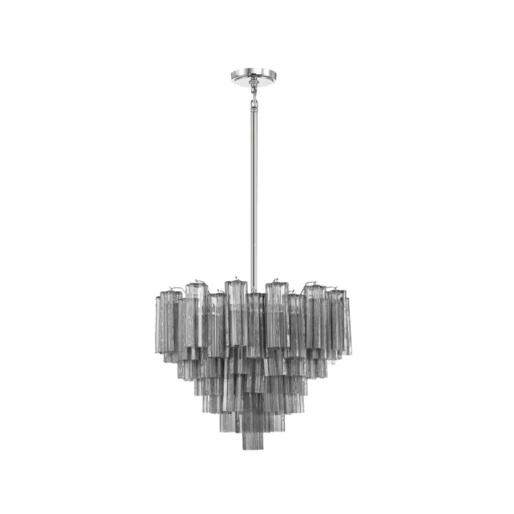 Odelle Collection - Ring Chandelier - Smoke & Chrome - W:68cm