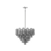 Odelle Collection - Ring Chandelier - Smoke & Chrome - W:68cm