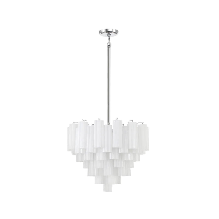 Odelle Collection - Ring Chandelier - White & Chrome - W:68cm